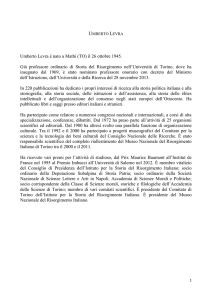Umberto Levra è nato a Mathi - Museo Nazionale del Risorgimento