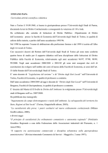 Dottor STEFANO PAPA: curriculum vitae