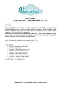 VIDEOCORSO LINGUA CINESE – LIVELLO PRINCIPIANTI