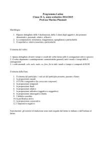 Programma Latino Classe II A, anno scolastico