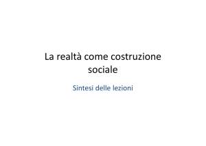 schema di Berger e Luckman - Dipartimento di Sociologia e