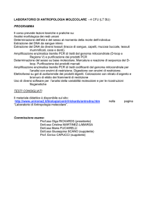 LABORATORIO DI ANTROPOLOGIA MOLECOLARE