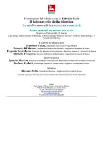 Il laboratorio della bioetica Le scelte morali tra scienza e società