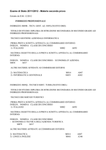 Esame di Stato 2011/2012 - Materie seconda prova