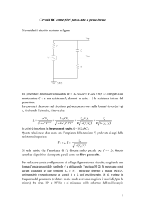 Circuiti RC come filtri passa-alto e passa