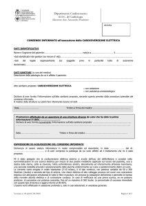 Consenso informato all`esecuzione della cardioversione