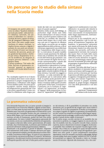 Un percorso per lo studio della sintassi nella Scuola media di