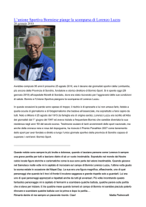 L`unione Sportiva Bormiese piange la scomparsa di Lorenzo Luzzu