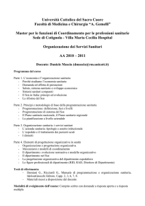Università Cattolica del Sacro Cuore Facoltà di Medicina e Chirurgia