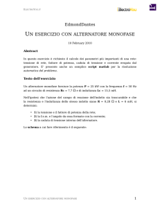 un esercizio con alternatore monofase