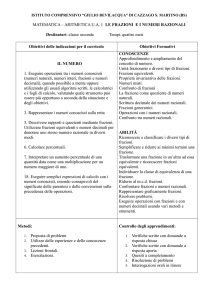 MATEMATICA – ARITMETICA U.A. 1 LE FRAZIONI E I NUMERI