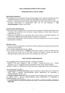 per i laureandi in diritto del lavoro istruzioni per la tesi di laurea