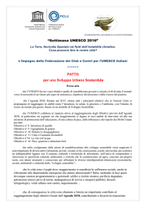 PATTO per uno Sviluppo Urbano Sostenibile