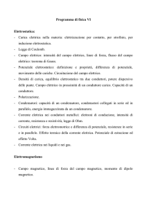 Programma di fisica VI Elettrostatica