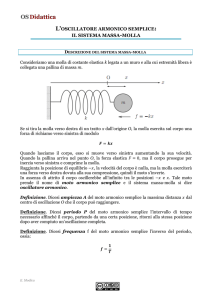 l`oscillatore armonico semplice: il sistema massa