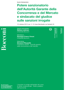 Potere sanzionatorio dell`Autorità Garante della Concorrenza e del