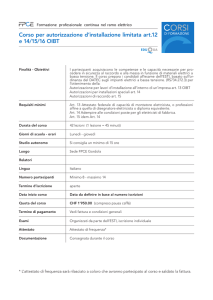 Corso per autorizzazione d`installazione limitata art.12 e 14