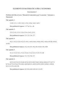 ELEMENTI DI MATEMATICA PER L`ECONOMIA
