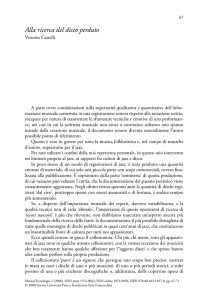 Alla ricerca del disco perduto