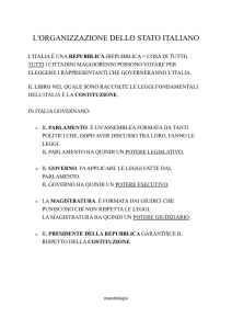 l`organizzazione dello stato italiano