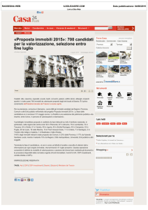 IL SOLE24ORE.COM - «Proposta immobili 2015»: 700 candidati per