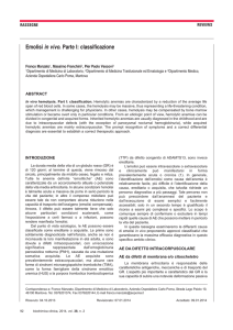 Emolisi in vivo. Parte I: classificazione