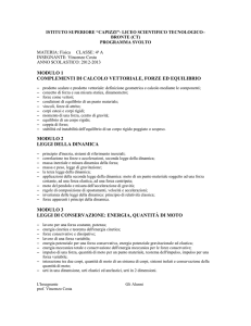 MODULO 1 COMPLEMENTI DI CALCOLO VETTORIALE, FORZE