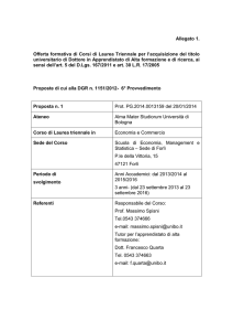Allegato 1. Offerta formativa di Corsi di Laurea Triennale per l