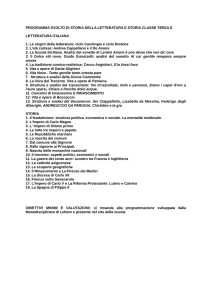 PROGRAMMA SVOLTO DI STORIA DELLA