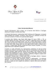 Foibe: Giornata della Memoria - Comune di Sant`Agata de` Goti