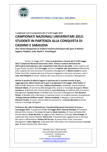 campionati nazionali universitari 2013