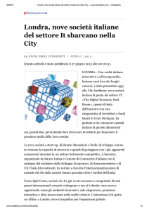 Londra, nove società italiane del settore It sbarcano nella City