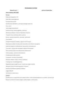PROGRAMMA DI SCIENZE Classe III sez. A prof