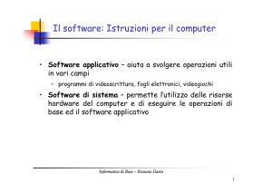 Il software: Istruzioni per il computer
