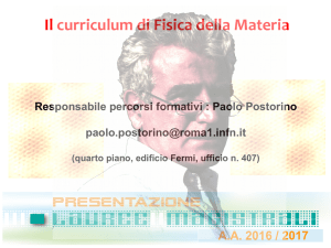Il curriculum Fisica della Materia