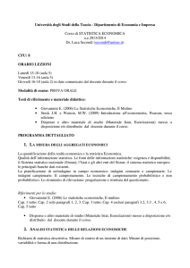 Programma dettagliato del corso - Didattica