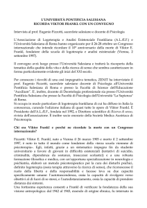 L`università Pontificia Salesiana ricorda Viktor Frankl con un