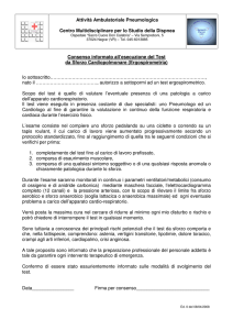 Consenso informato test di sforzo cardiopolmonare