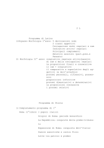 2 L Programma di Latino 1)Ripasso Morfologia I°anno: 5