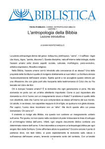 L`antropologia della Bibbia