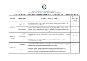 Classificazione tipologica degli errori nelle prove