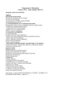 Programma di Matematica Classe 2° B /d anno scolastico 2014 /15