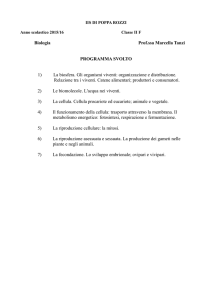 Biologia Prof.ssa Marcella Tanzi PROGRAMMA SVOLTO 1) La