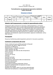 Termodinamica ed elementi di meccanica statistica