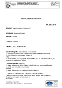 1D - Gallotti - Latino - Liceo Linguistico "A.MANZONI"