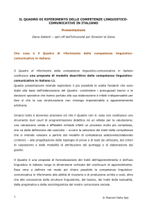 Presentazione del Quadro di riferimento delle