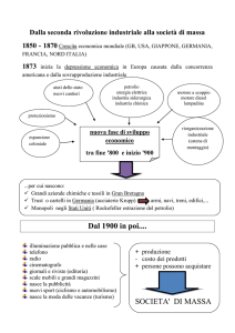 Dal 1900 in poi.... SOCIETA` DI MASSA