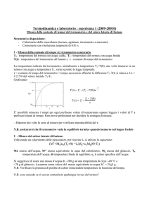 Costante di tempo di un termometro e Misura del calore