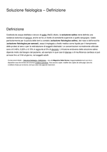 Soluzione fisiologica – Definizione