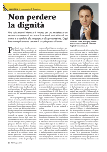 NON PERDERE LA DIGNITA` - Come contrastare la crisi del lavoro